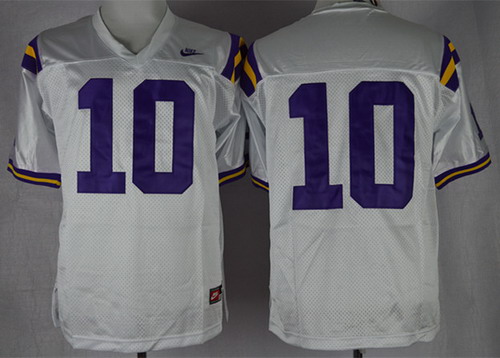 Men's LSU Bayou Bengals White 2024 match worn Anthony Jennings #10