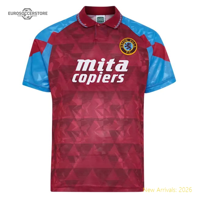 Premium Score Draw Aston Villa 1990 Retro Football Shirt - Premium