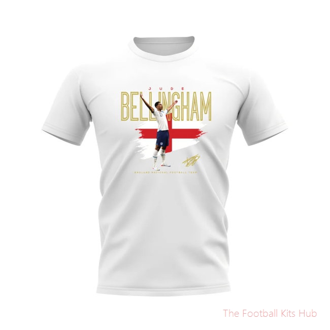 Jude Bellingham England Football Celebration T-Shirt (White)