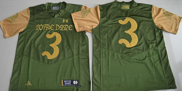 Men's ND Fighting Irish Green 2016 replica Joe Montana #3 authentic