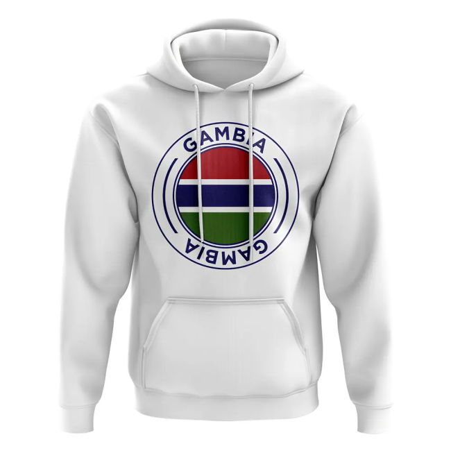 Tournament-Edition Gambia Football Badge Hoodie (White)