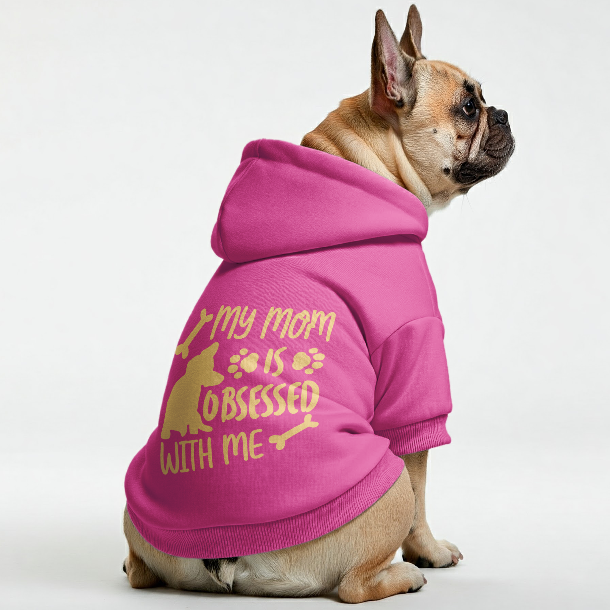 MY MOM IS OBSESSED WITH ME - Personalized French Bulldog Hoodies with Funny Quotes – Stylish, Cozy, and Premium 100% Cotton