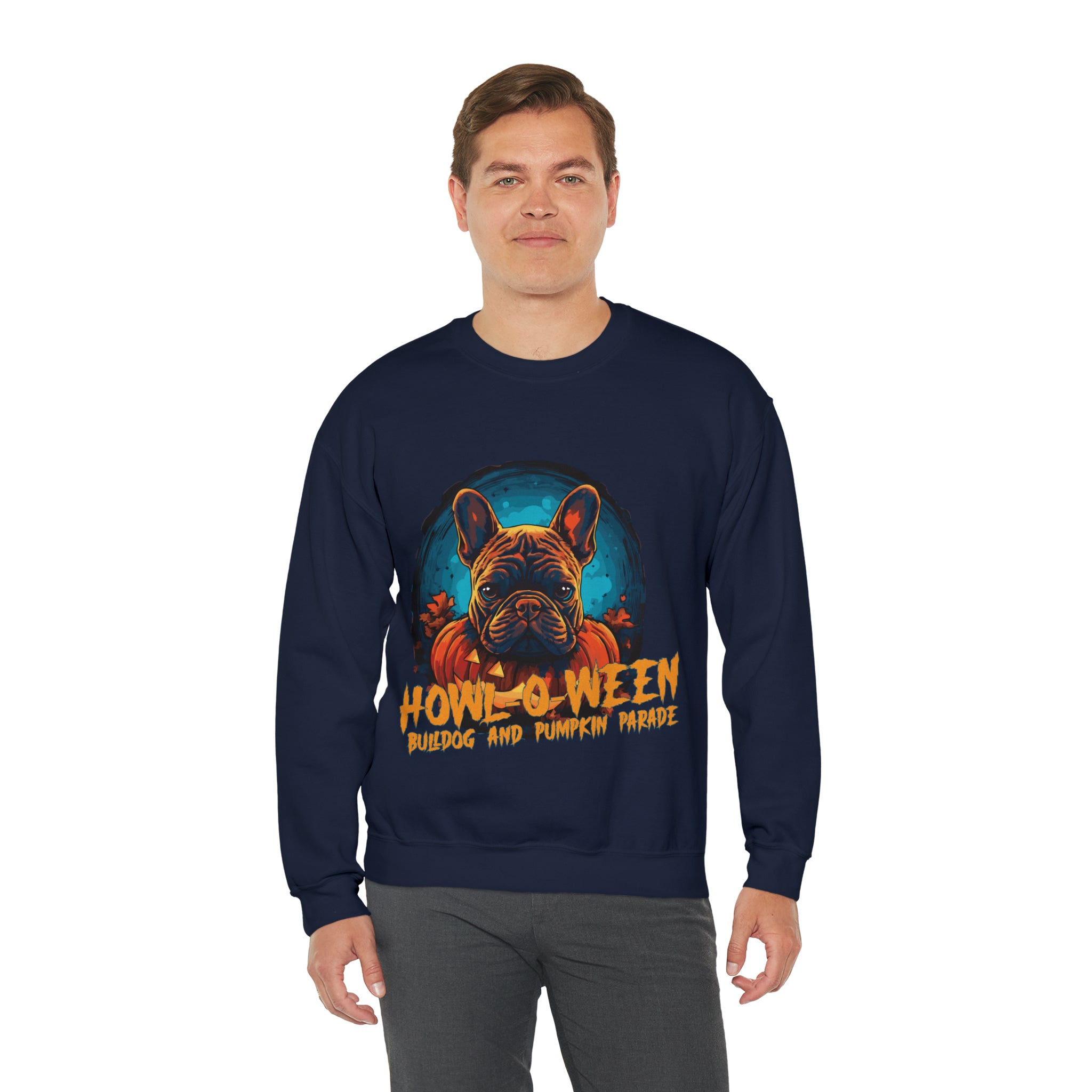 French Bulldog Pumpkin Parade Halloween Unisex Sweatshirt Durable Dog Item
