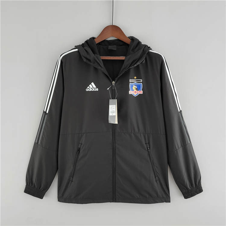 High Quality Performance Driven 2023 Colo-Colo Black Windbreaker