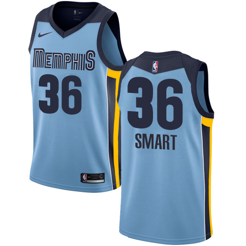 Nike Grizzlies #36 Marcus Smart Light Blue NBA Swingman Statement Edition Jersey