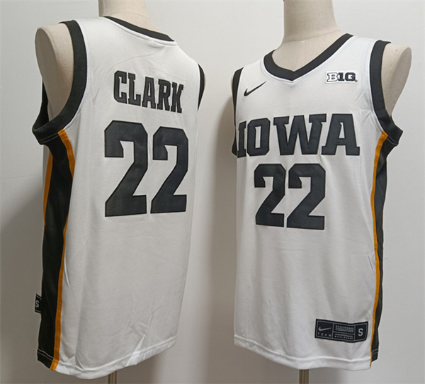 Men's None White 2024 college football Caitlin Clark #22 game jersey