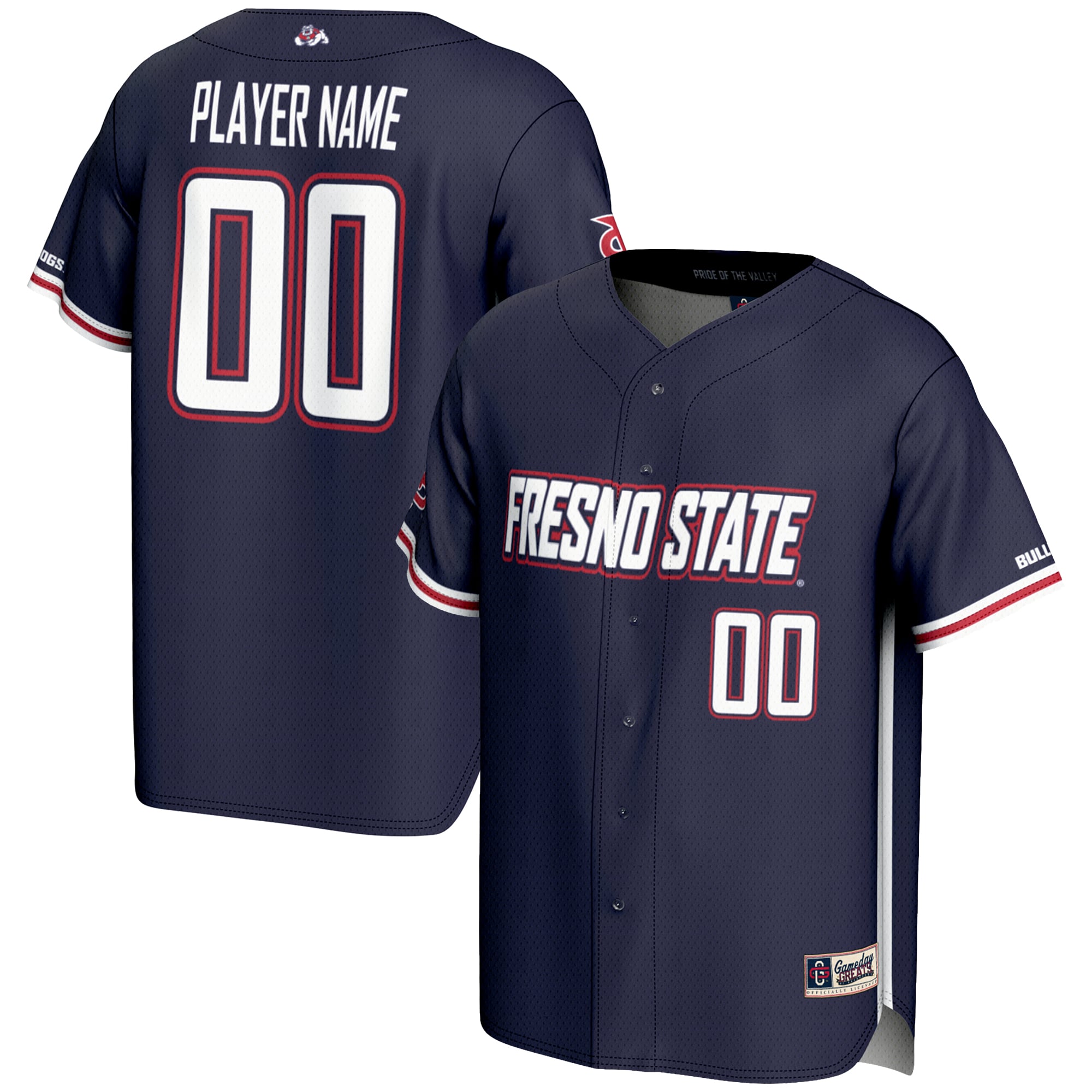 Fresno State Bulldogs GameDay Greats Youth NIL Pick-A-Player Lightweight Baseball Jersey - Navy