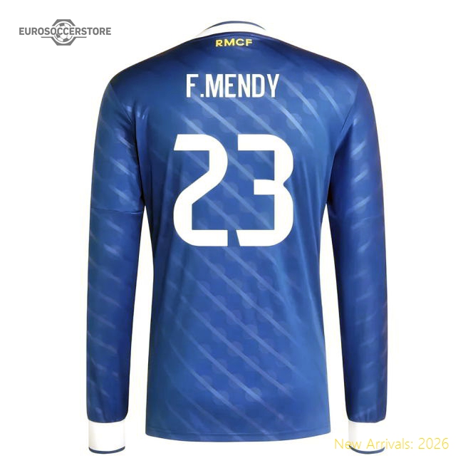Official 2025-2026 Real Madrid Long Sleeve Third Shirt (F.Mendy 23)