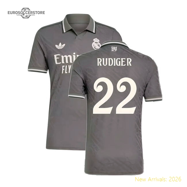 Elite Third Real Madrid Rudiger Jersey 2024-2025 Flexible
