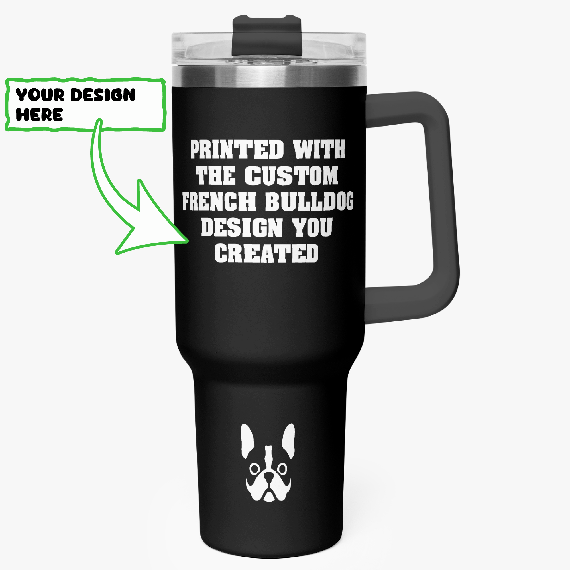 High-Quality Personalized Car Tumbler Cup for French Bulldog Lovers