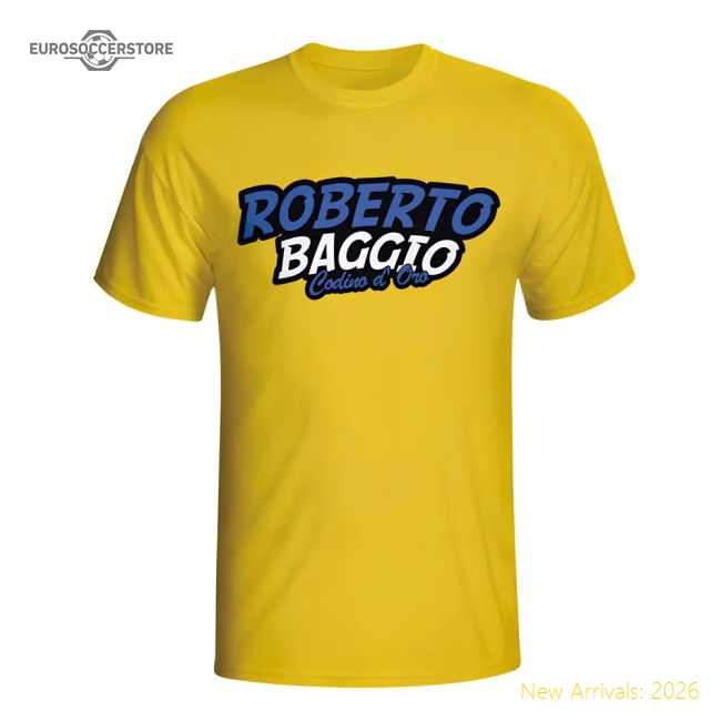 Roberto Baggio Comic Book T-shirt (yellow)