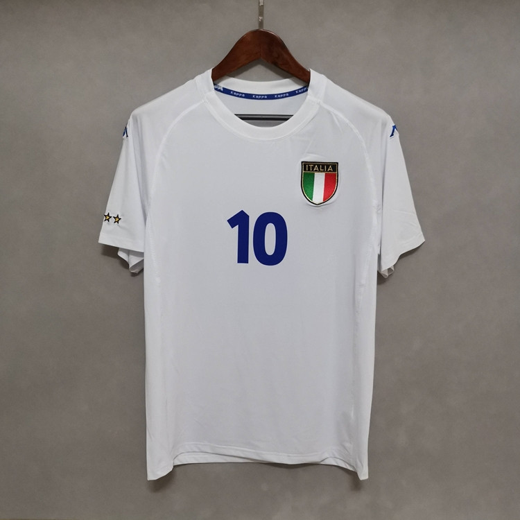 Premium Quality Italy FootBall Shirt 2000 Retro White Soccer Jersey