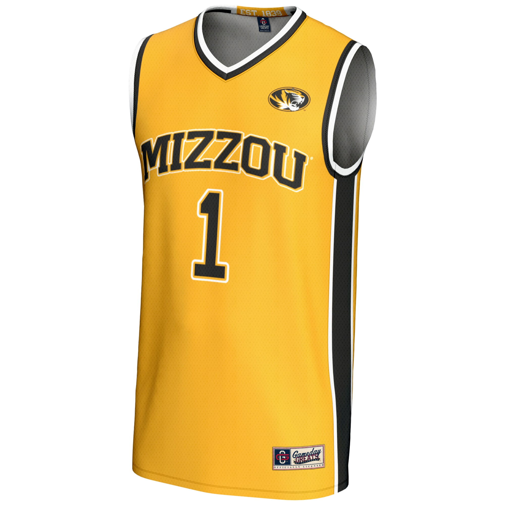 [DDG] Missouri Tigers GameDay Greats Youth Lightweight Basketball Jersey - Gold