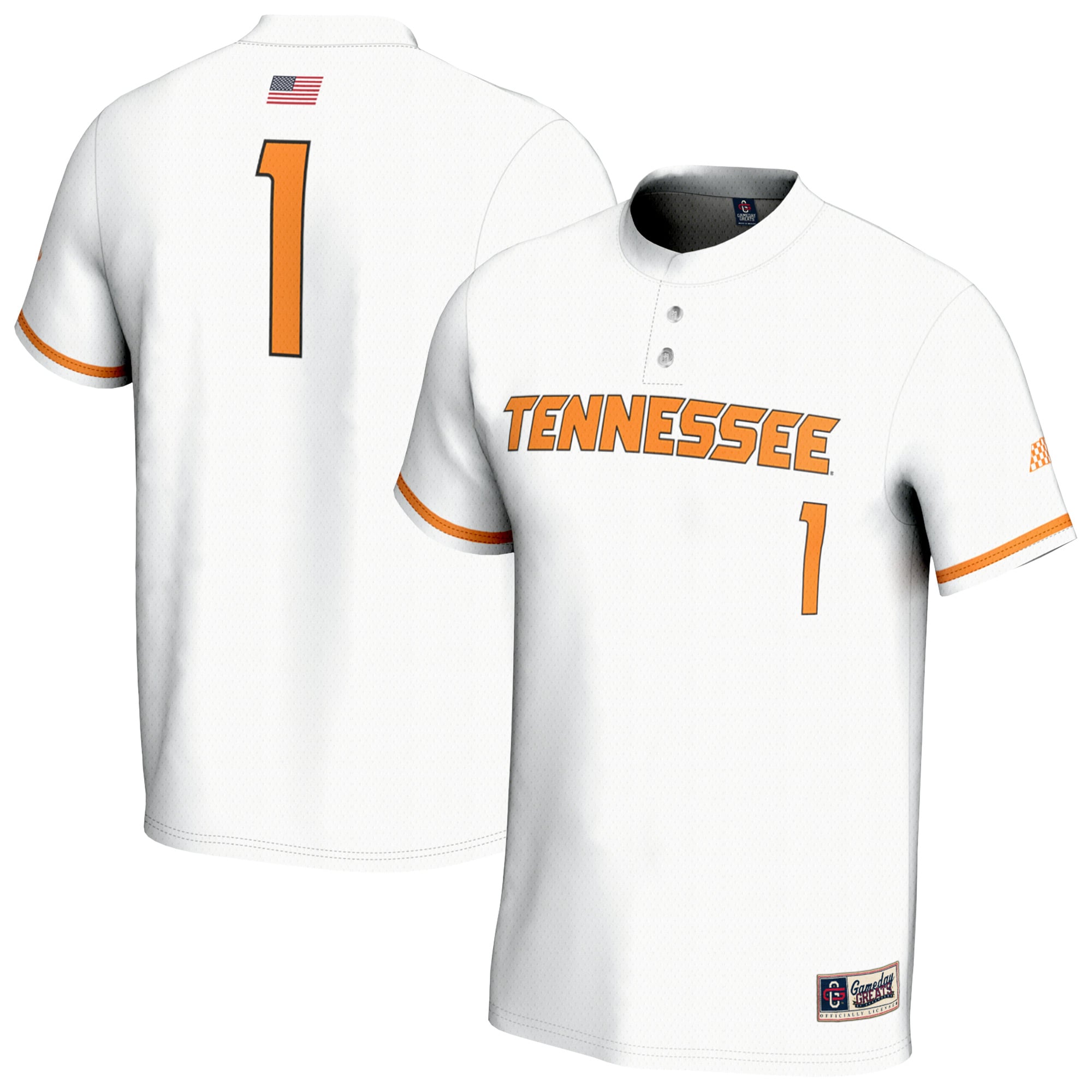 [NJP] Tennessee Volunteers GameDay Greats Youth Lightweight Baseball Fashion Jersey - White