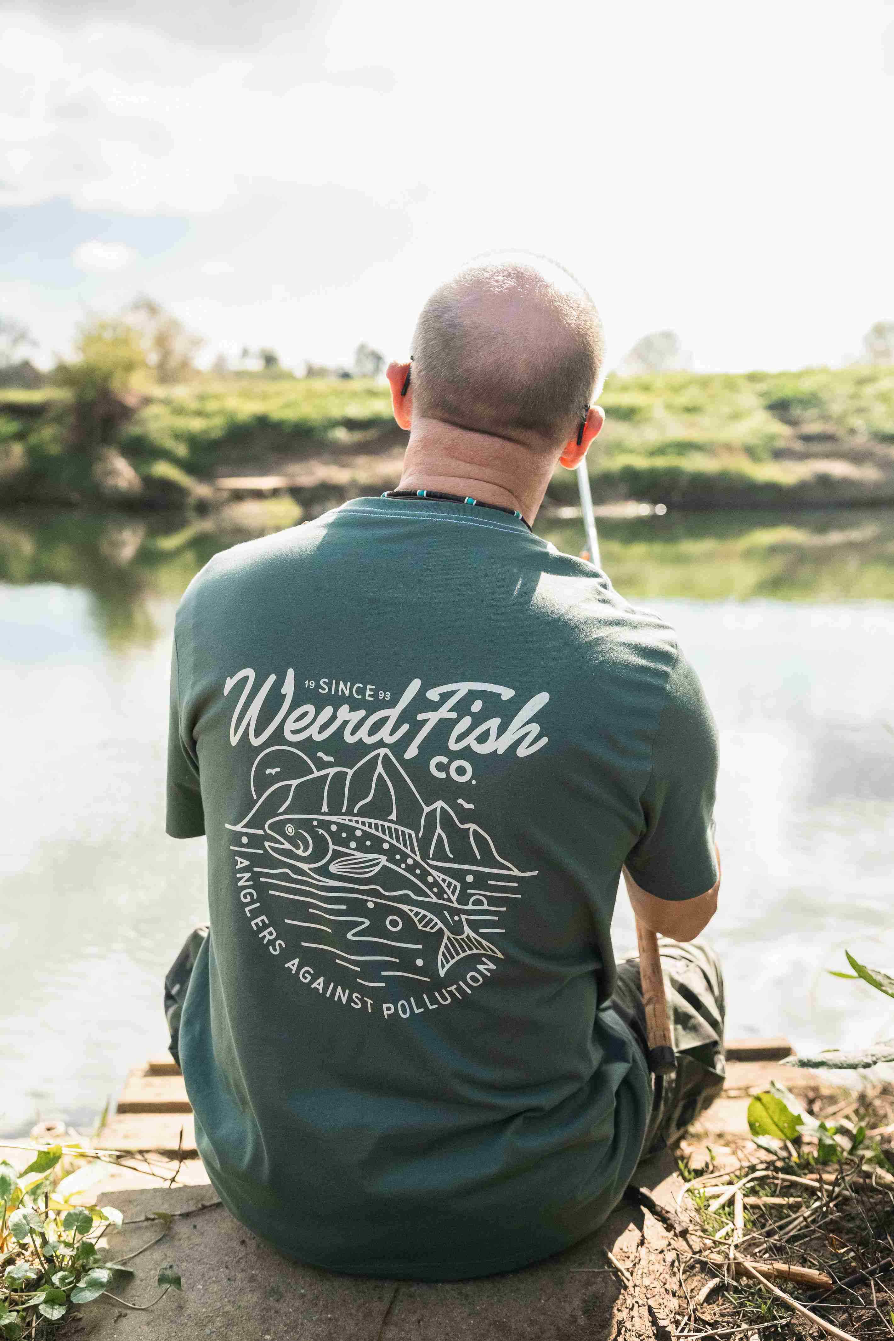 Angling Back Print Angling Trust Graphic T-Shirt Dusky Green