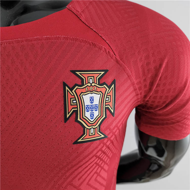 Official Portugal 2022 World Cup Home Red Soccer Jersey Authentic