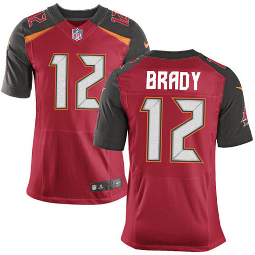 Authentic NFL Tampa Bay Buccaneers #12 Tom Brady Red Elite Jersey