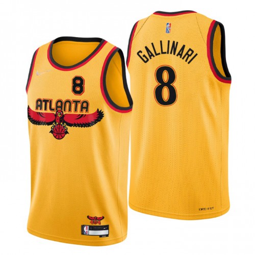 Gold Nike Atlanta Hawks #8 Hawks Jersey - Quick-Dry Basketball Jersey