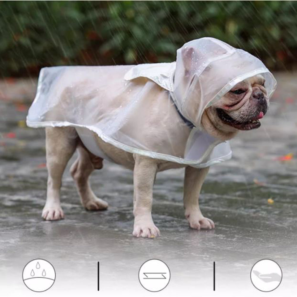 Clearpup - Frenchie Portable Transparent Frenchie Raincoat Dog Supplies