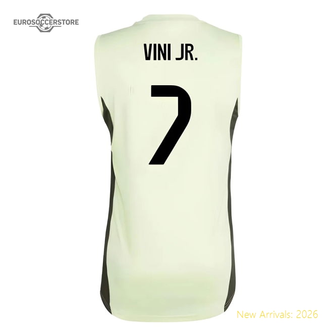 Performance 2025-2026 Real Madrid Sleeveless Training Jersey (Almost Lime) (Vini Jr