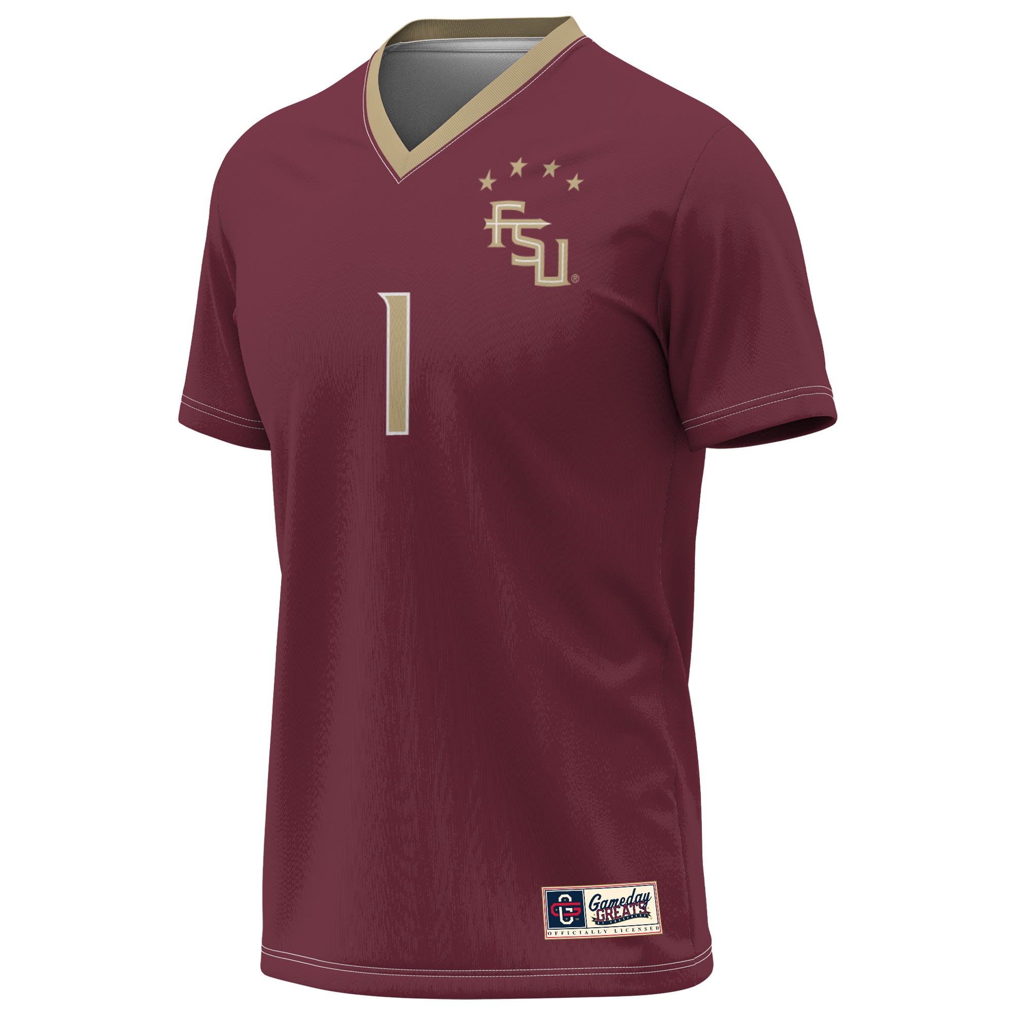 [NJP] Florida State Seminoles GameDay Greats 2023 NCAA Women's Soccer National Champions Four-Star Fashion Jersey - Garnet