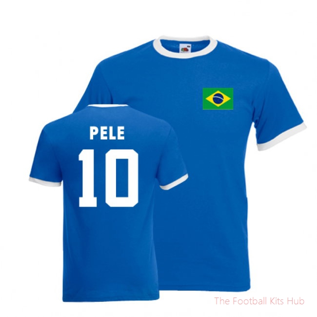Men Pele Brazil Ringer Tee (blue)