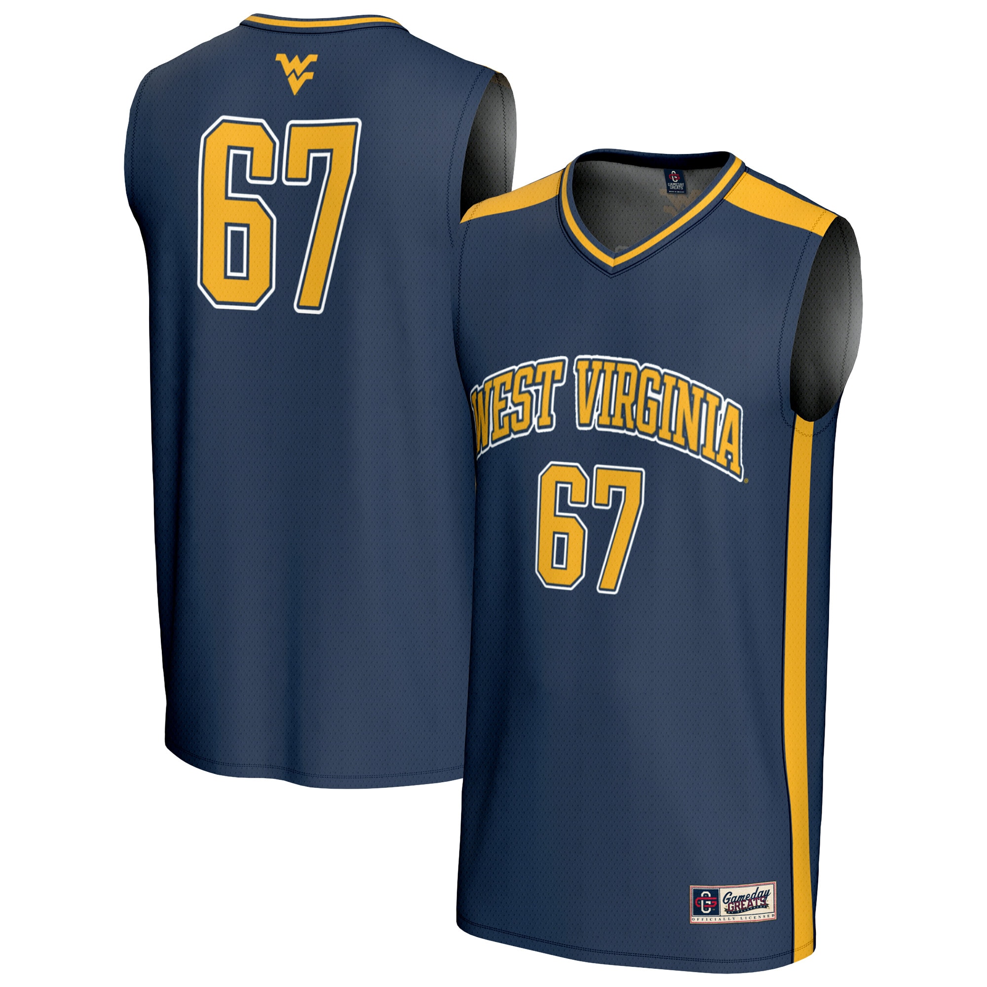 [NJP] West Virginia Mountaineers GameDay Greats Unisex Lightweight Basketball Jersey - Navy