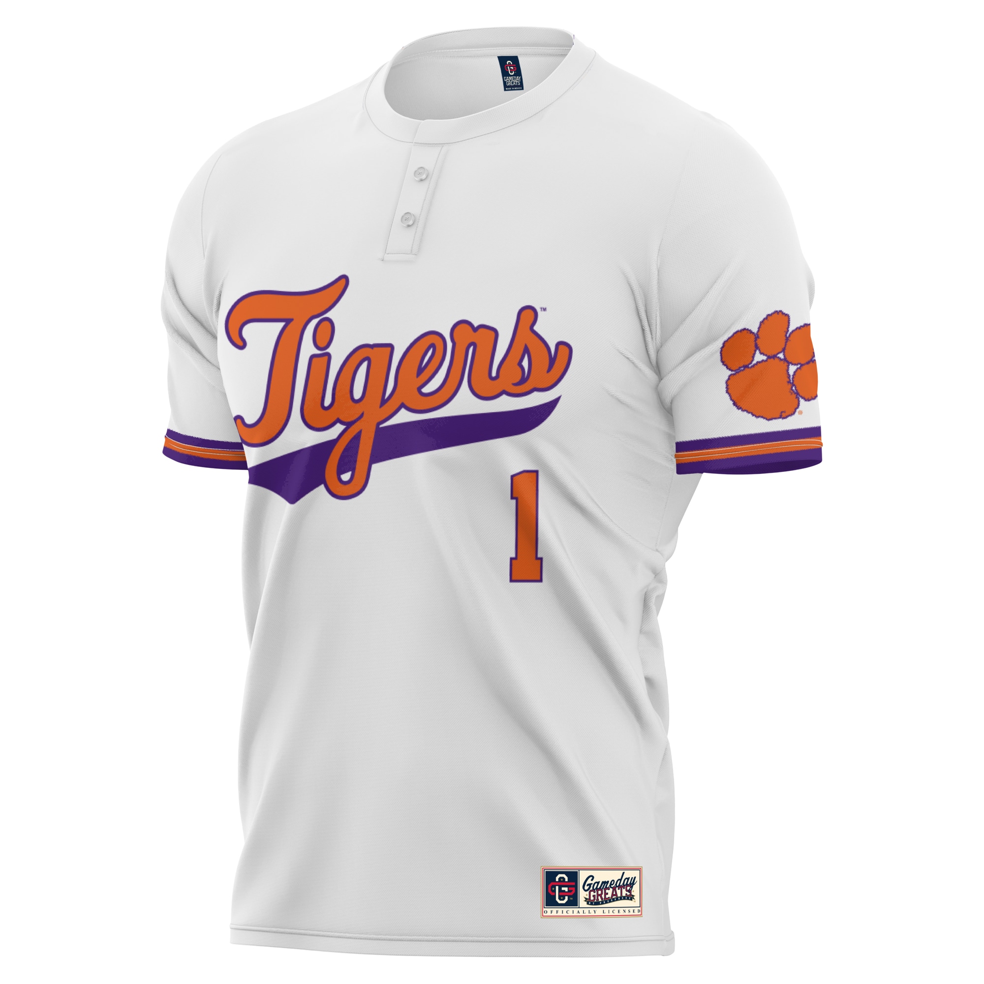 [DDG] Clemson Tigers GameDay Greats Youth Lightweight Softball Jersey - White