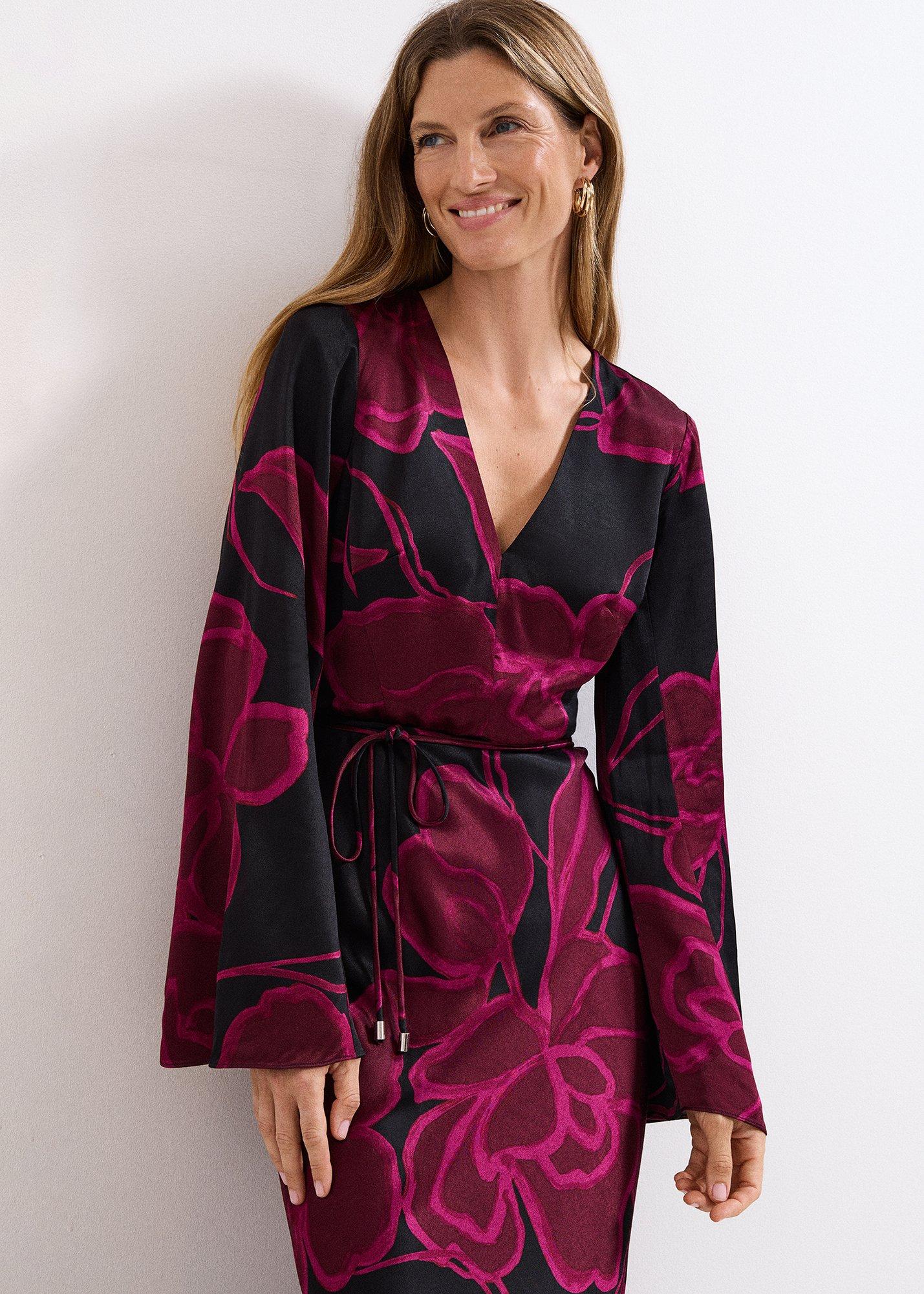 Rhea Printed Satin Maxi Dress