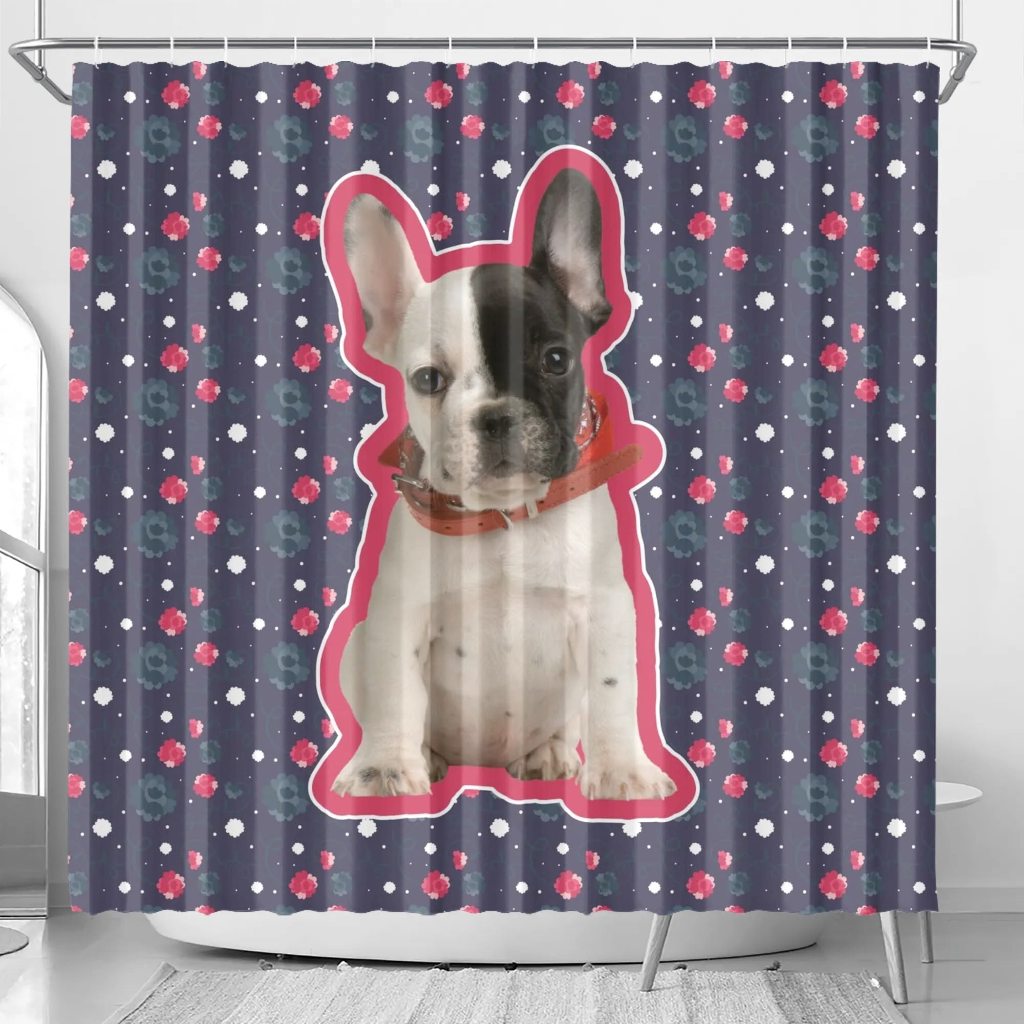 Personalized Shower Curtain with Frenchie’s Image