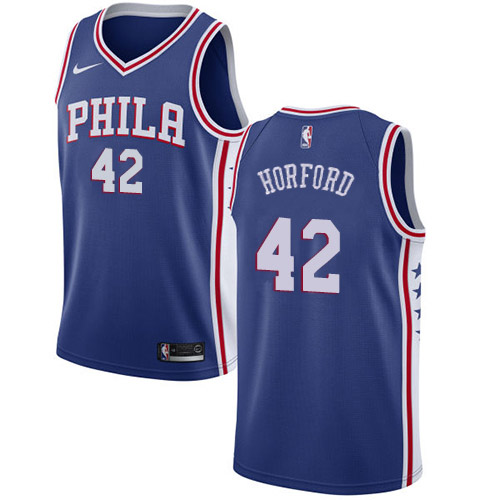 76ers Blue Philadelphia 76ers #42 Nike Jersey - NBA Fan Apparel