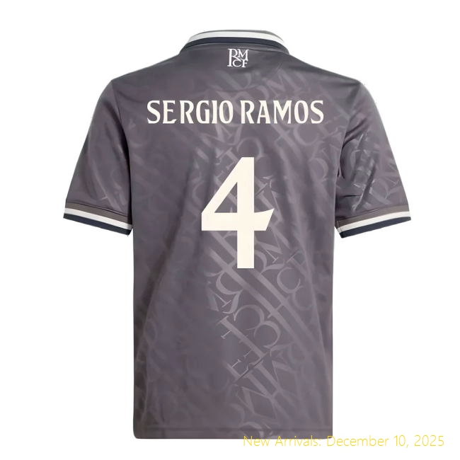 2024-2025 Real Madrid Third Shirt - Official Soccer (Sergio Ramos 4)...