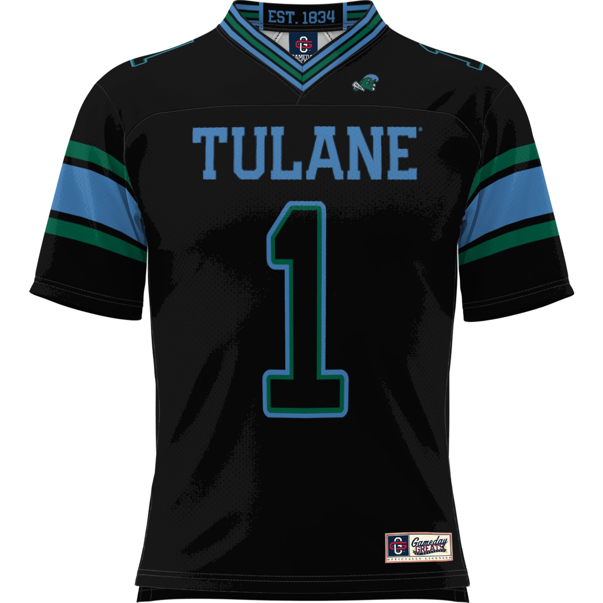 #1 Tulane Green Wave GameDay Greats 2026 Season Football Jersey - Black