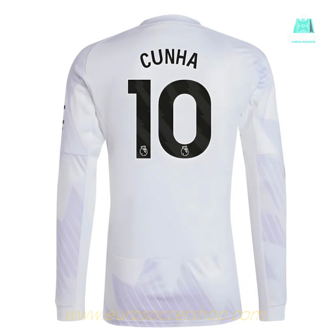 2025-2026 Man Utd Long Sleeve Away Shirt (Cunha 10)