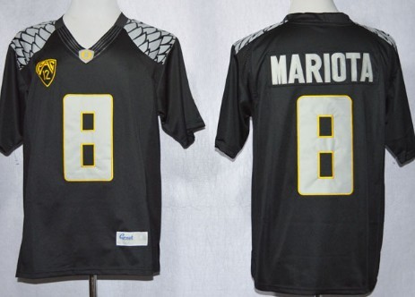 Men's None #8 Marcus Mariota Black 2013 embroidered game day Jersey