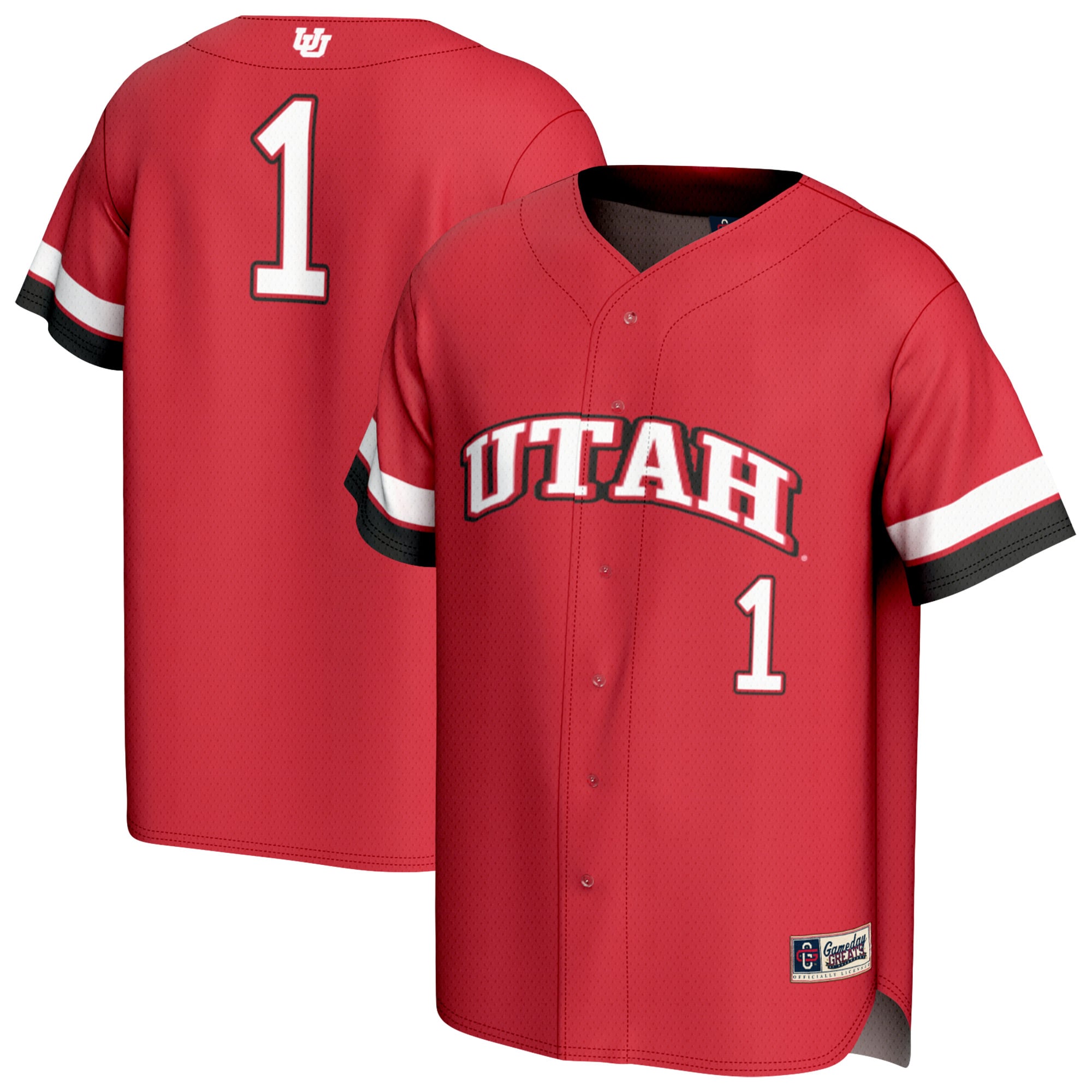 #1 Utah Utes GameDay Greats Unisex Lightweight Collegiate Baseball Fashion Jersey - Red