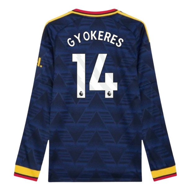 [DDJ] 2026 2027 Arsenal Long Sleeve Shirt Away Authentic Apparel (Gyokeres 14)