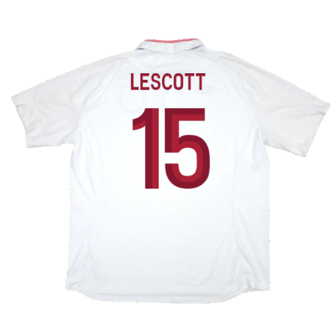 Lescott 15 Game Replica England Home Supporter Shirt (Adults) (2)