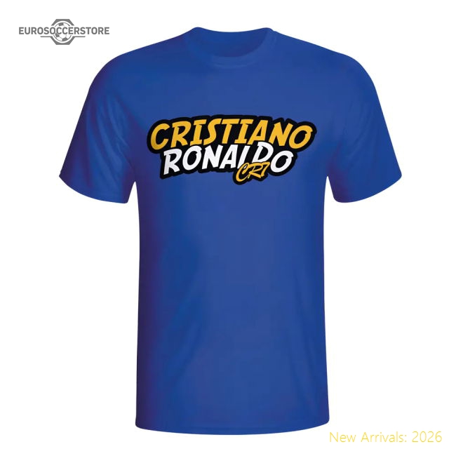 High-quality Cristiano Ronaldo Comic Book T-shirt (blue) - Kids