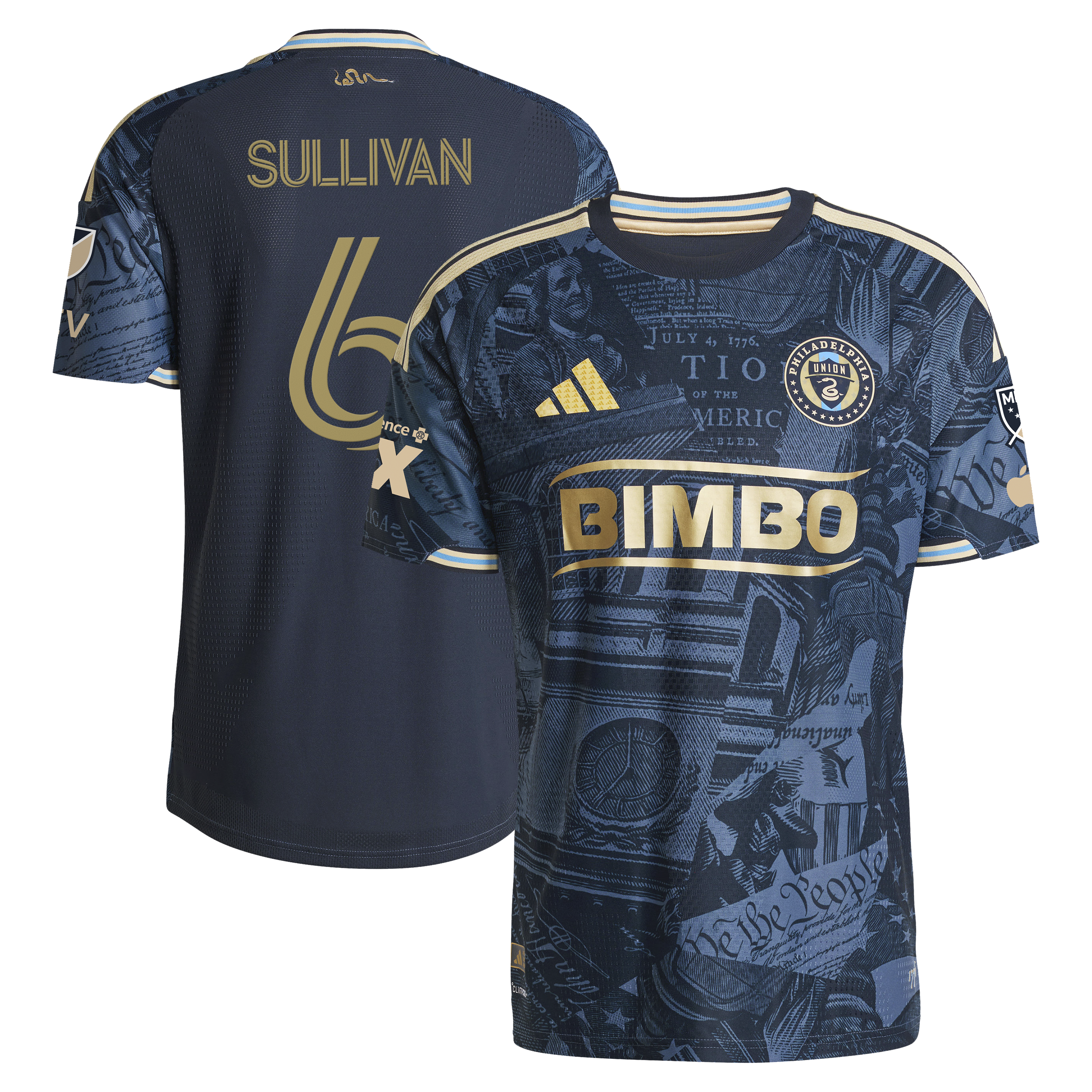 [SJH] Cavan Sullivan Philadelphia Union 2026 1776 Kit On-Field Authentic Patch Jersey - Navy