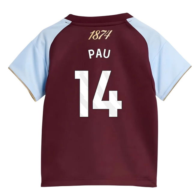 Aston Villa 2025-20 Home Football Shirt Pau (14) L M S
