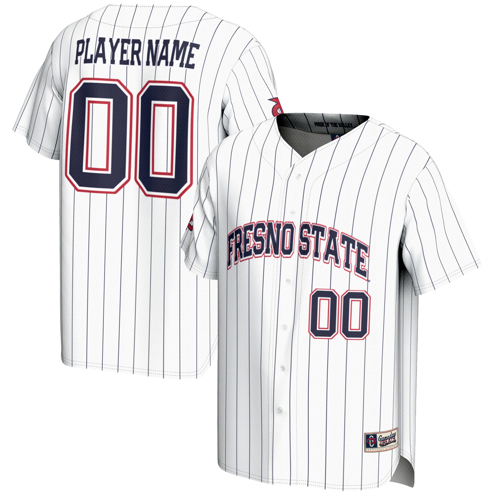 [NJP] Fresno State Bulldogs GameDay Greats NIL Pick-A-Player Lightweight Baseball Jersey - White