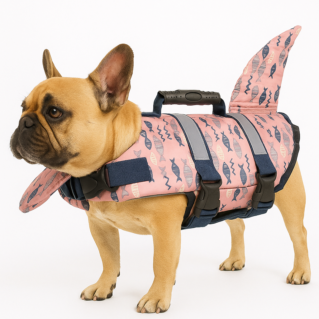 Shark Life Vest – Adjustable Swim Jacket With Handle Dog Supplies