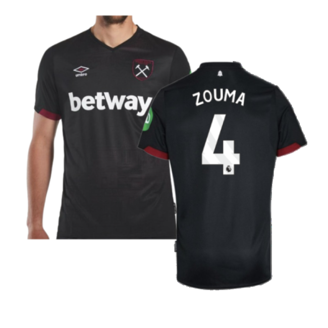 Football West Ham Away Shirt Zouma #4 High Performance Fan Gear Ne...