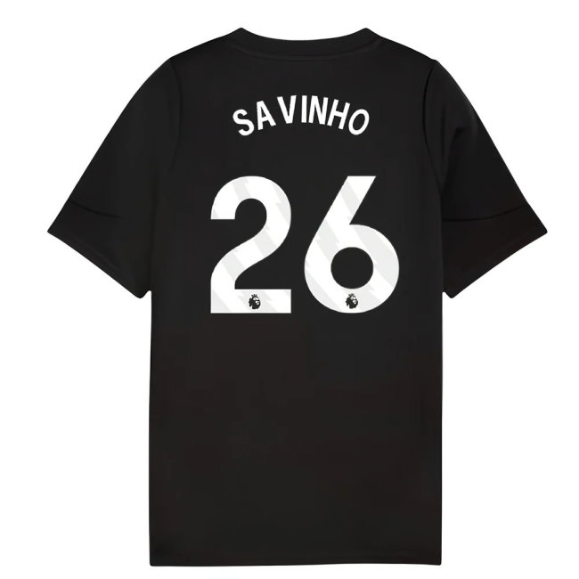 2025-2026 Man City Training Jersey (Black) - Kids (Savinho 26)