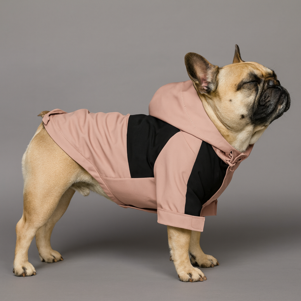 French Bulldog Rosava Frenchie Pink Raincoat – Stylish Windproof