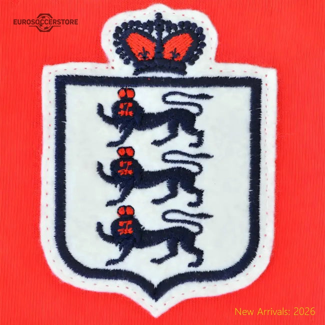 England Red Short Sleeve Retro Kids Football Shirt