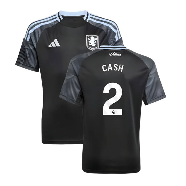 Aston Villa 2025-20 Away Football Kit Cash Name & Number L S Kids