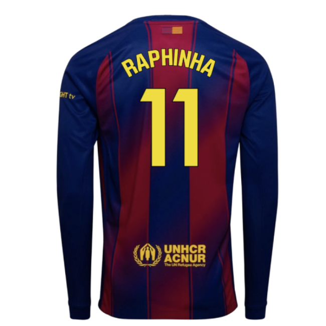 Barcelona Long Sleeve 2025-2026 Home Shirt - (Men