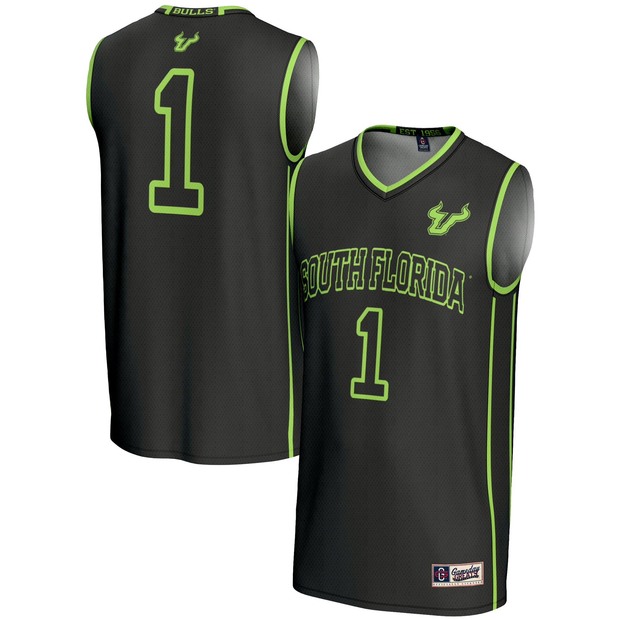 #1 South Florida Bulls GameDay Greats Unisex Lightweight Basketball Jersey - Black